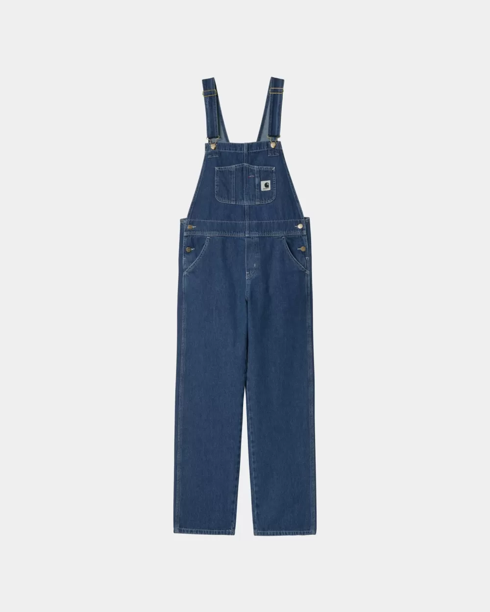 Kvinder Carhartt WIP Damesmaek Overall Lige - Denim | Bla (Stenvasket)