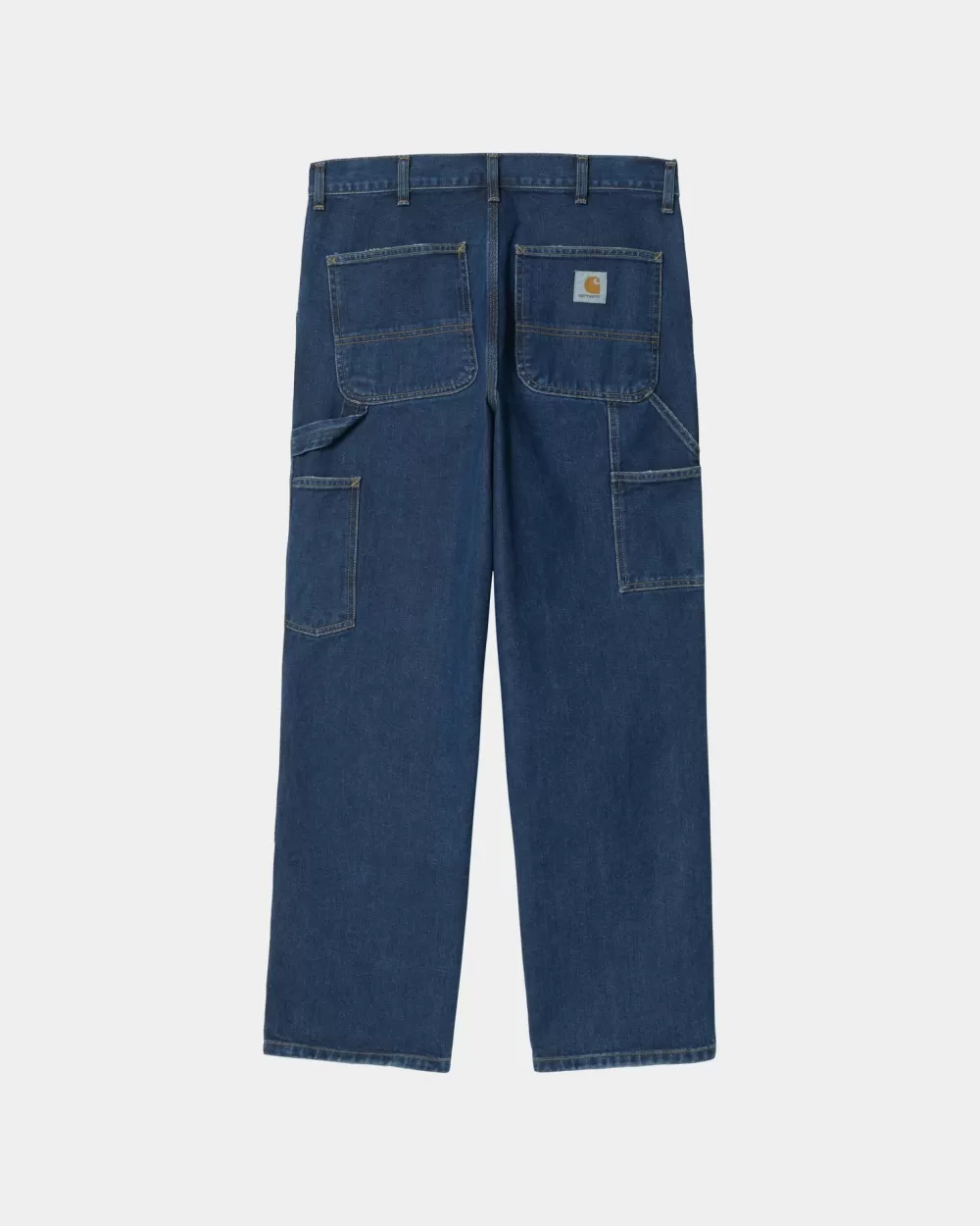 Mænd Carhartt WIP Dobbelt Knaebukser - Denim | Bla (Stenvasket)