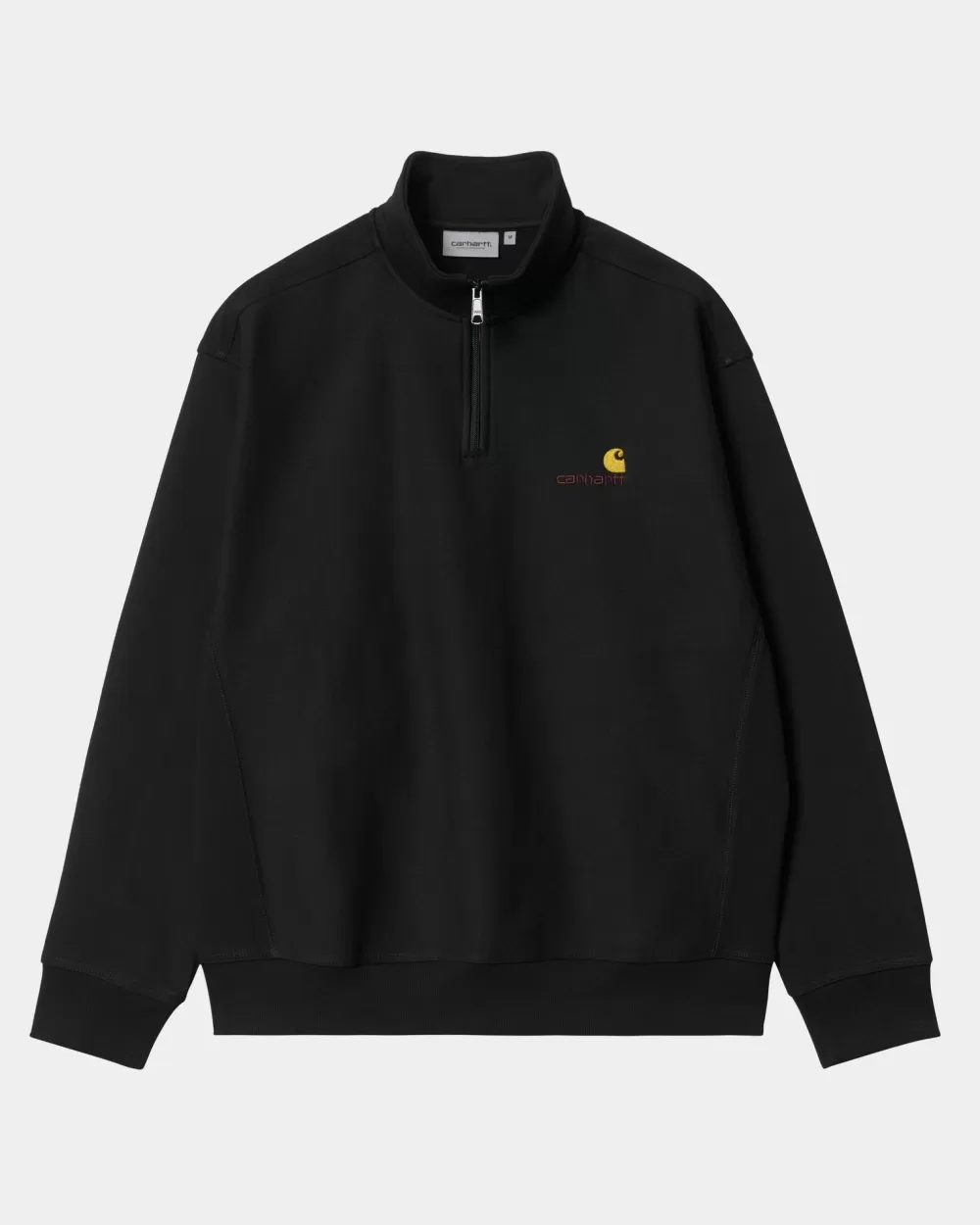 Mænd Carhartt WIP Half Zip American Script Sweatshirt | Sort