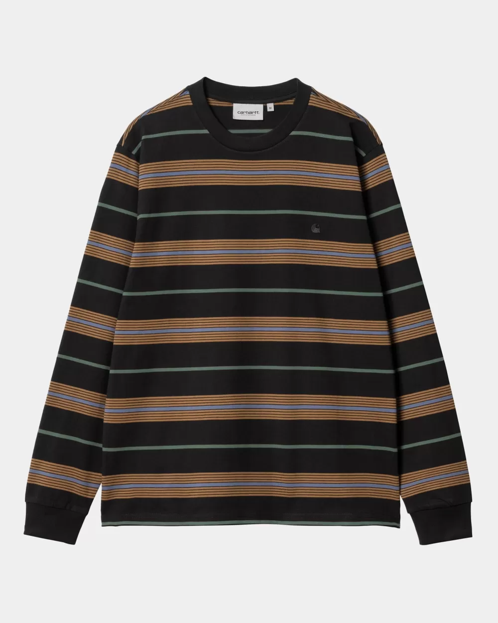 Mænd Carhartt WIP Haynes Stripe Langaermet T-Shirt | Sort