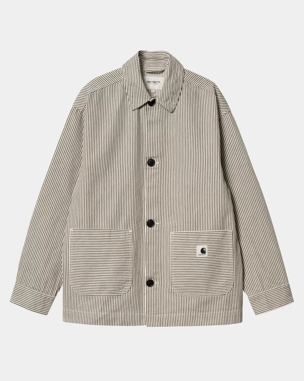 Kvinder Carhartt WIP Haywood Stripe Coat | Voks / Sort