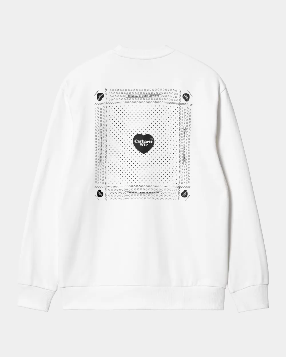 Mænd Carhartt WIP Hjerte Bandana Sweatshirt | Hvid Sort