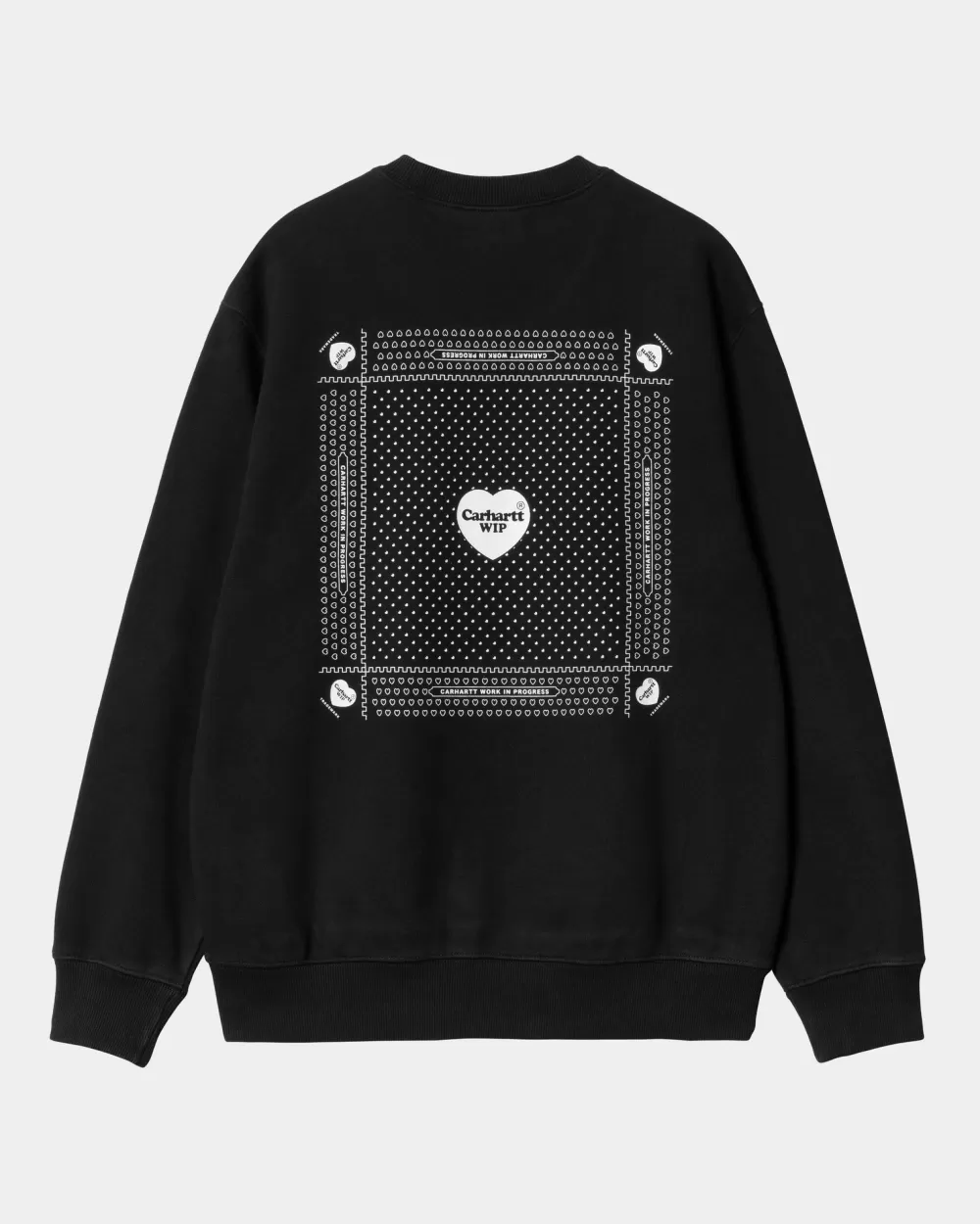 Mænd Carhartt WIP Hjerte Bandana Sweatshirt | Sort Hvid