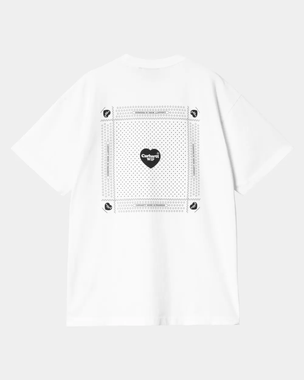 Mænd Carhartt WIP Hjerte Bandana T-Shirt | Hvid Sort