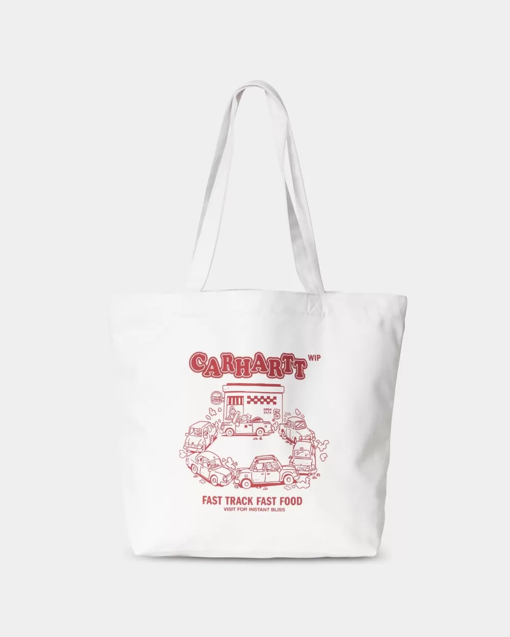 Mænd Carhartt WIP Laerred Grafisk Tote | Hvid / Samba Fast Food Print