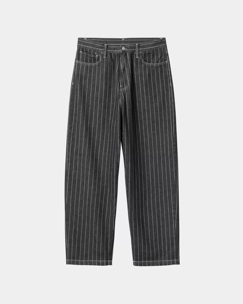 Mænd Carhartt WIP Orlean Stripe Bukser | Sort/Hvid (Stenvasket)