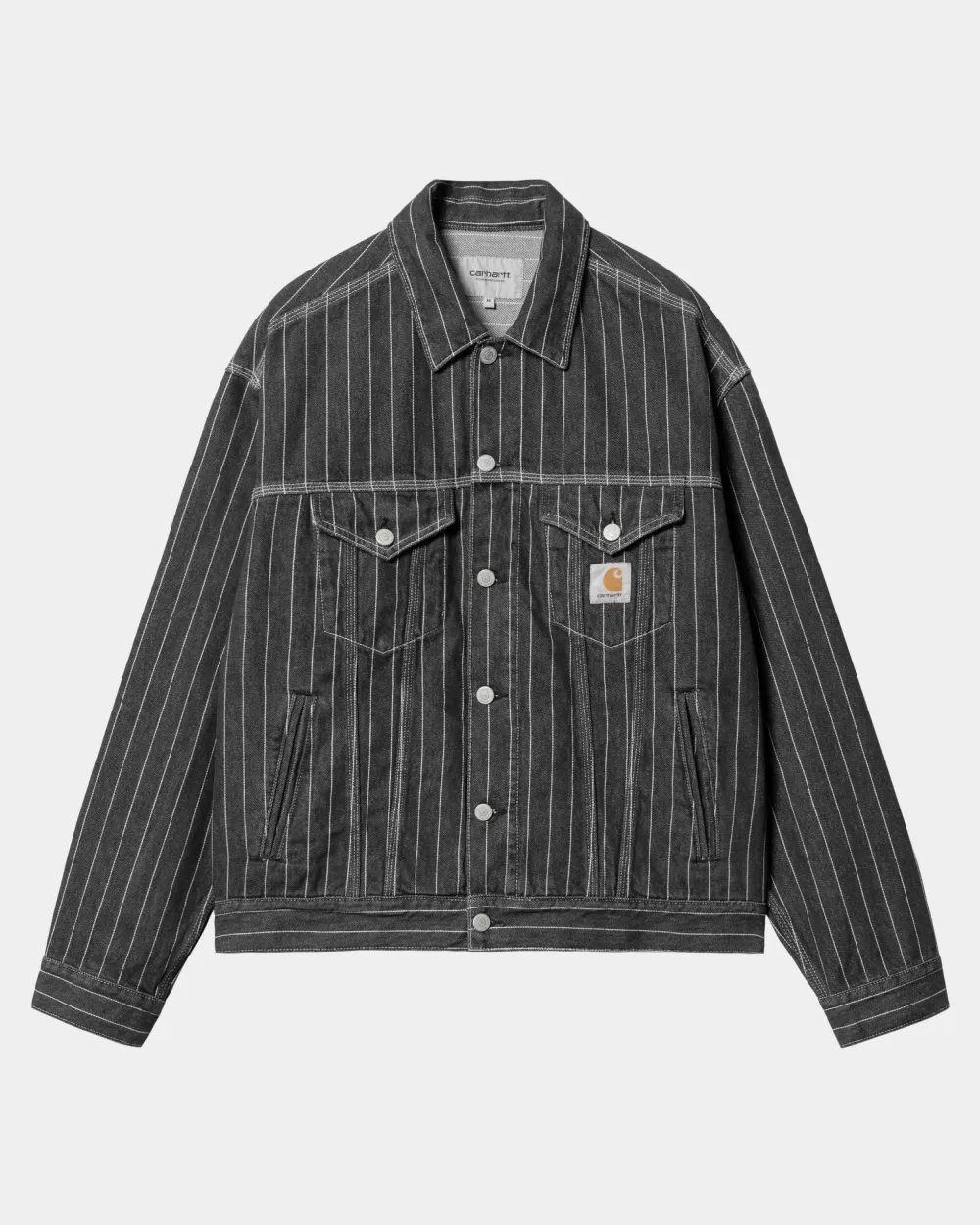 Mænd Carhartt WIP Orlean Stripe Jakke | Sort/Hvid (Stenvasket)