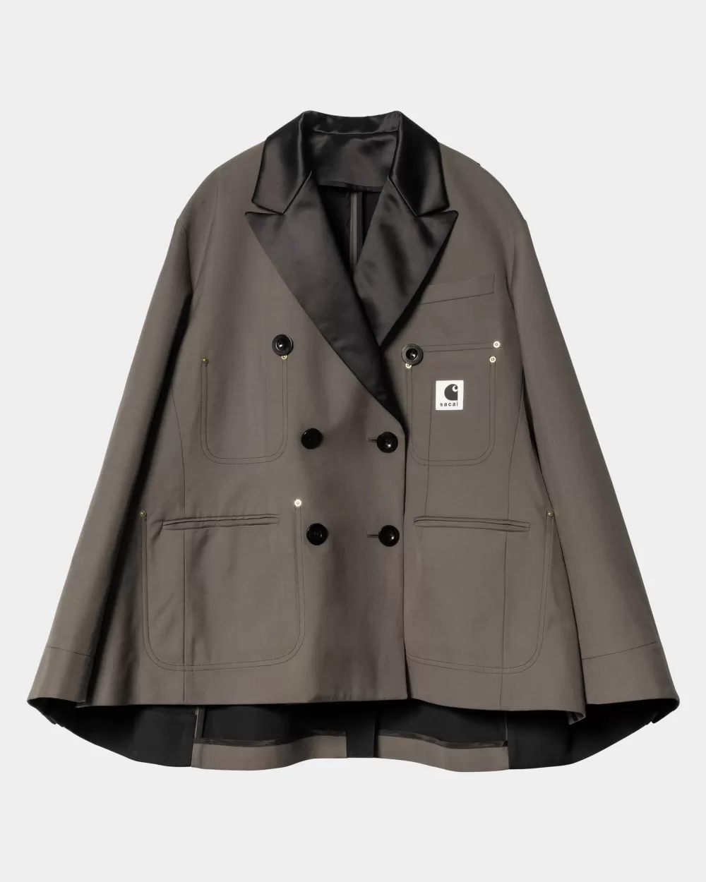 Kvinder Carhartt WIP Sacai X Suiting Bonding-Jakke Til Kvinder | Taupe