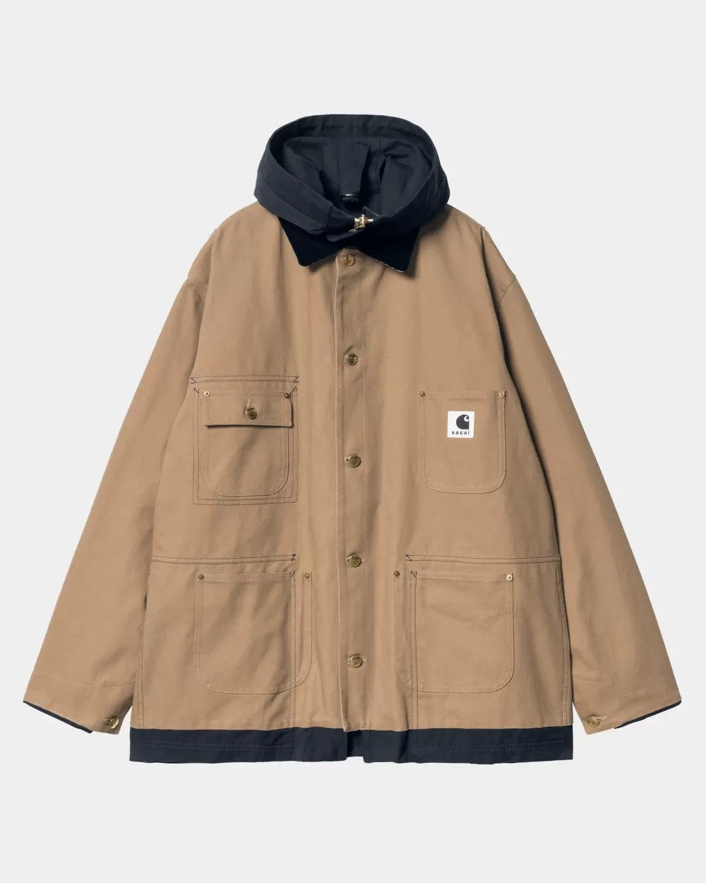 Mænd Carhartt WIP Sacai X Vendbar Andefrakke | Beige / Navy