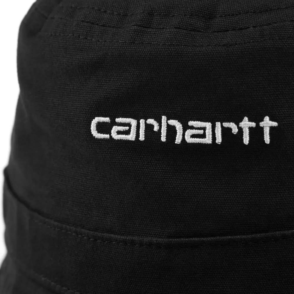 Carhartt WIP Script Bucket Hat | Sort Hvid