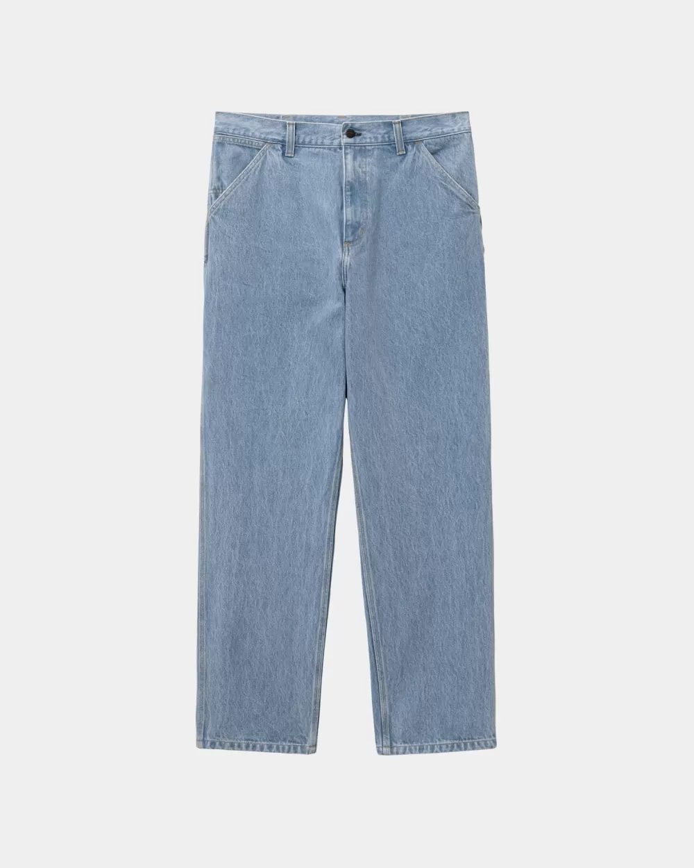 Mænd Carhartt WIP Single Knee Pant - Denim | Bla (Sten Bleget)