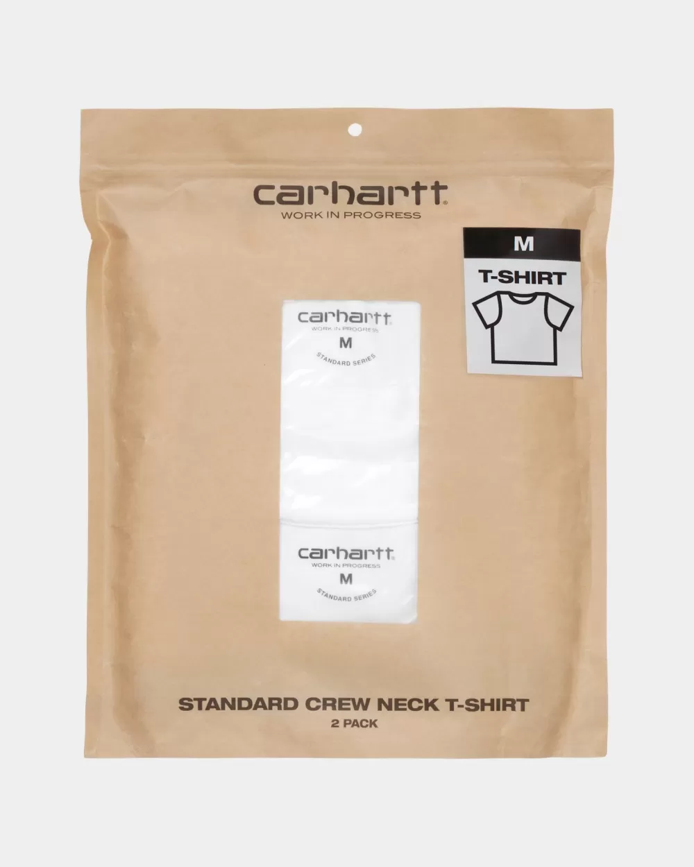 Mænd Carhartt WIP Standard T-Shirt Med Rund Hals (2 Pack) | Hvid + Hvid